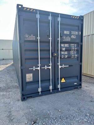 40ft Gray High Cube One-Trip Shipping Container – Easy Open Door, Like-New Condition!
