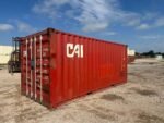20ft Used Shipping Container – RED with Custom Lock Box