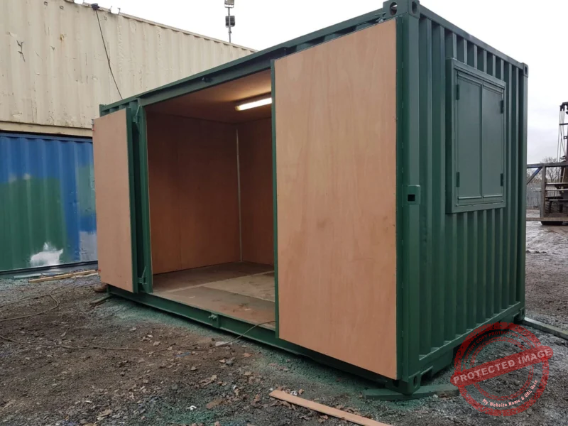 Rare Size 15x8 Ft Secure Store Or Workshop 8ft Side Doors & Security Windows