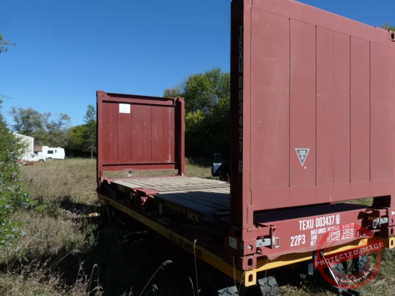 20' Flat Rack Shipping Container - One Trip, For Equipment, Oversize Items - Image 9